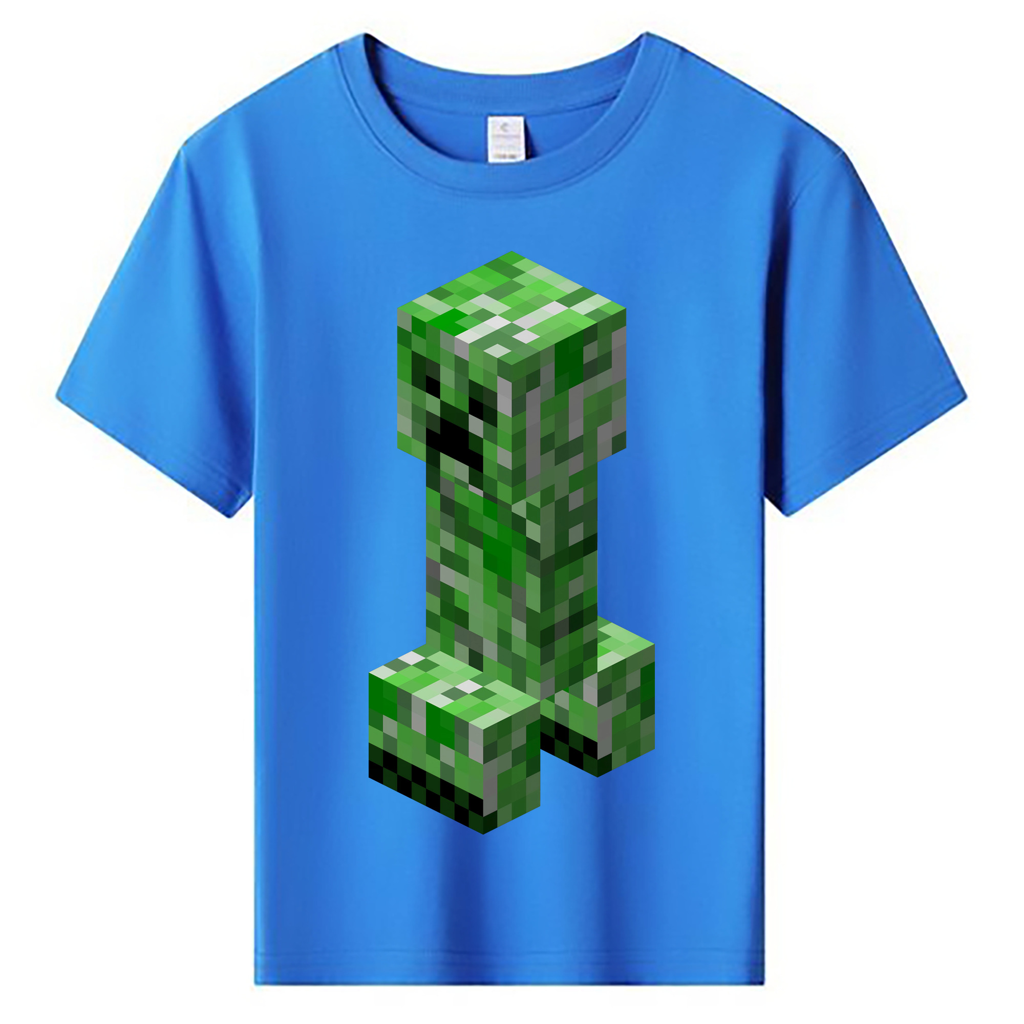 （画像用） マインクラフト ブロックの世界 Minecraft MC Block world 綿100％キッズTシャツ（フロントプリント）